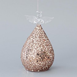 GLASS ORNAMENT, ANGEL, TRANSPARENT-BRONZE, 15cm 600-45132