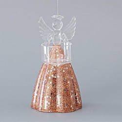 GLASS ANGEL, TRANSPARENT-PINK, 7,5x8x14cm 600-45135