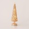 GLASS LIGHTED TREE, CHAMPAGNE, BATTERY OPERATED, WITH GLITTER, 9x34cm 600-45147