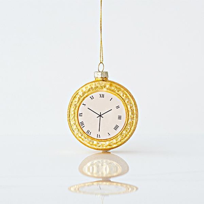 GLASS ORNAMENT, CLOCK, 7,5x2,6x8,3m 600-45172