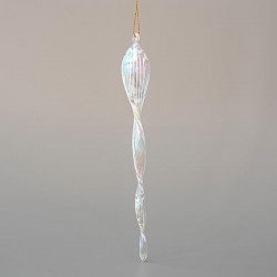 GLASS ICICLE, IRIDESCENT, SET 4PCS, 20cm 600-45185