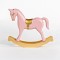 WOODEN HORSE, PINK, WITH GOLD DETAILS, 26,5x6,5x23cm 600-45221