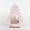 WOODEN TABLE DECORATIVE, PINK, WITH TREE AND SANTA, 21x5x29,5cm 600-45226