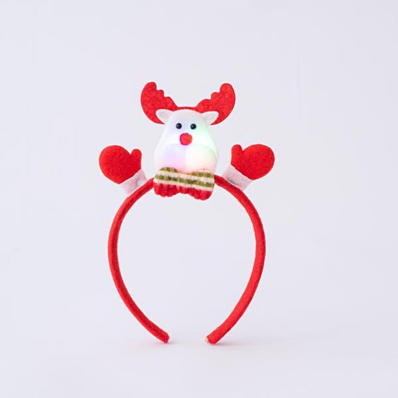 LIGHTED HEAD BAND, WITH REINDEER, 3 LED, BATTERY OPERATED, 11,5x1,5x21,5cm 600-45252