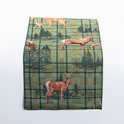 TABLE RUNNER, GREEN WITH REINDEERS, 150x33cm 600-45268