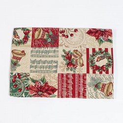 TABLE MAT, BEIGE WITH CHRISTMAS MOTIFS, 1 PC, 31x43cm 600-45272