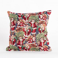 PILLOW, BLUE WITH SANTA, 45x45cm 600-45274