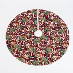 TREE SKIRT, BLUE WITH SANTA, 90cm 600-45275