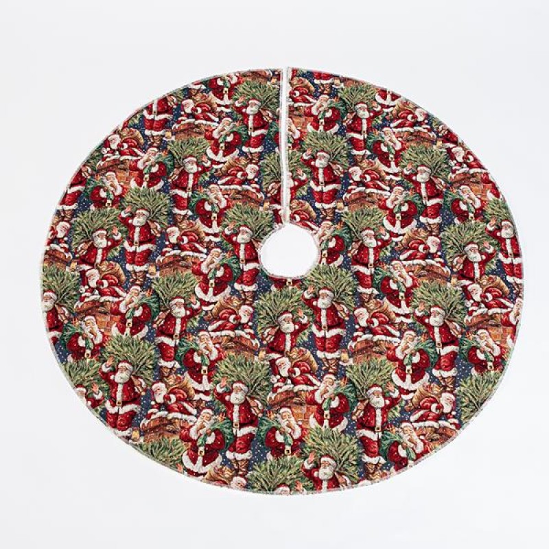 TREE SKIRT, BLUE WITH SANTA, 90cm 600-45275