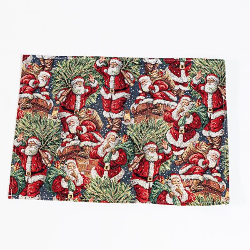 TABLE MAT, BLUE WITH SANTA, 1 PC, 31x43cm 600-45277