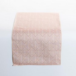 TABLE RUNNER, PINK WITH WHITE LEAVES, 150x33cm 600-45291