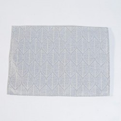 TABLE MAT, SILVER WITH WHITE LEAVES, 1 PC, 31x43cm 600-45295