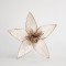 FLOWER, WHITE, WITH FABRIC AND FUR, 21x18cm 600-45336