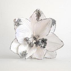MAGNOLIA, FABRIC, WHITE, WITH GLITTER, 24x24cm 600-45362