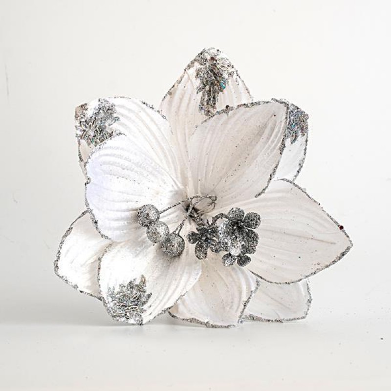 MAGNOLIA, FABRIC, WHITE, WITH GLITTER, 24x24cm 600-45362