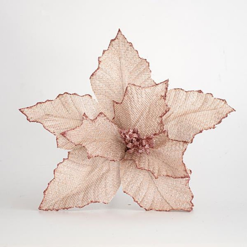 POINSETTIA, IVORY WITH PINK, 27x22cm 600-45384