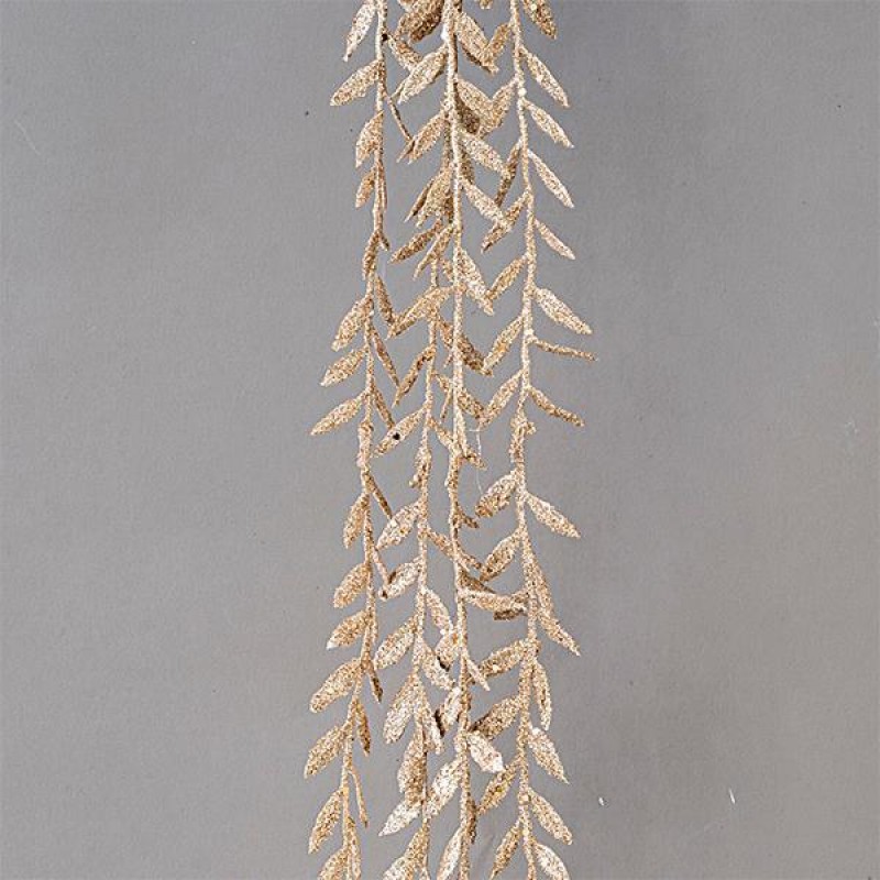 TWIG WITH LITTLE LEAVES, CHAMPAGNE, 130cm 600-45398