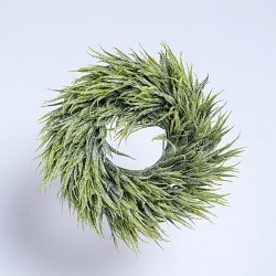 WREATH, GREEN, WITH SILVER GLITTER, 35cm 600-45402