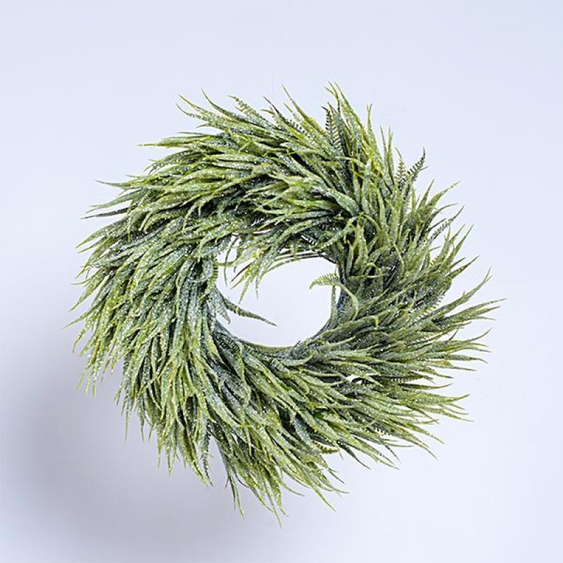 WREATH, GREEN, WITH SILVER GLITTER, 35cm 600-45402