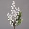 BRANCH WITH WHITE DECORATIVES AND GREEN LEAVES, 35cm 600-45416