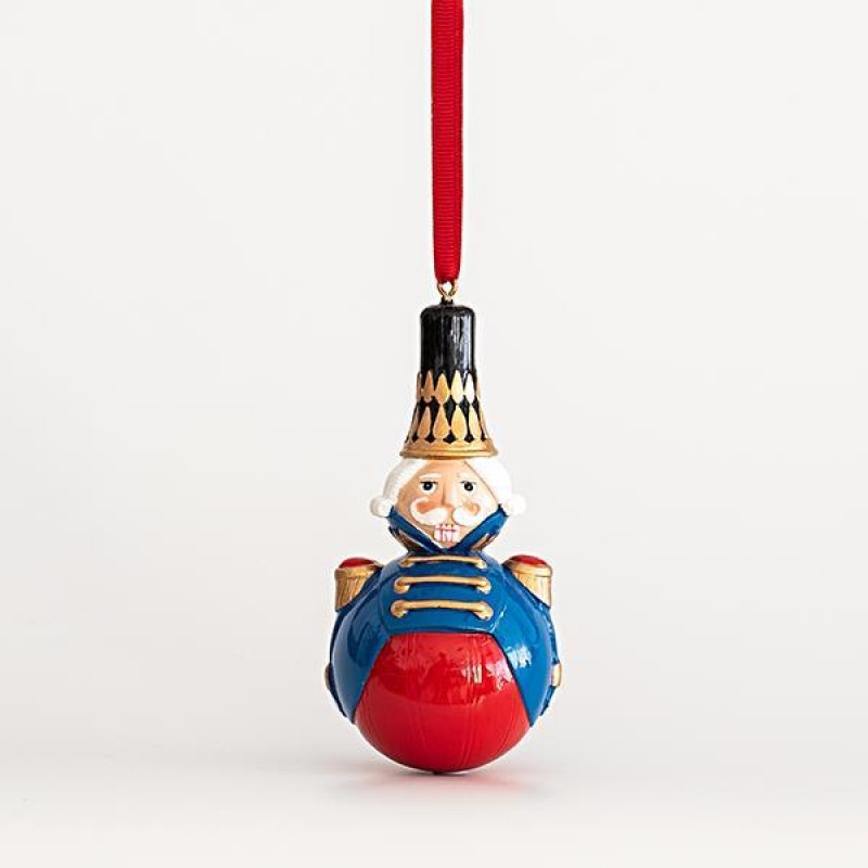 NUTCRACKER BALL, RED-BLUE, 13cm 600-45448