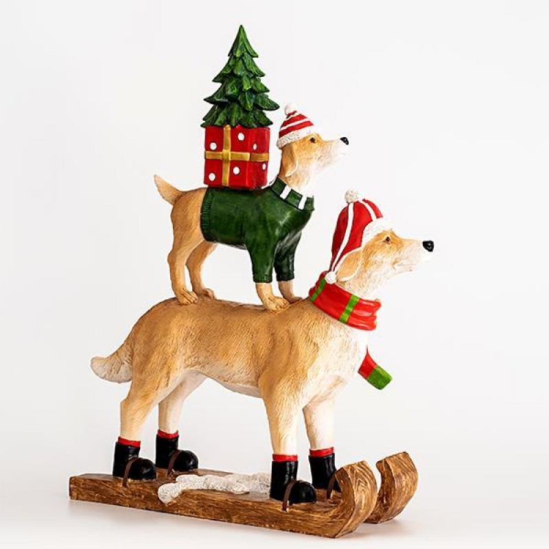 DOGS ON ICE SKATES, 46cm 600-45455
