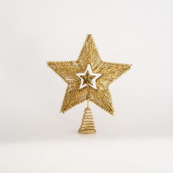 TOP TREE, STAR, GOLD, WITH LITTLE STAR INSIDE, 25x30cm 600-45472
