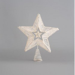 TOP TREE, STAR, WHITE, WITH LITTLE STAR INSIDE, 25x30cm 600-45474