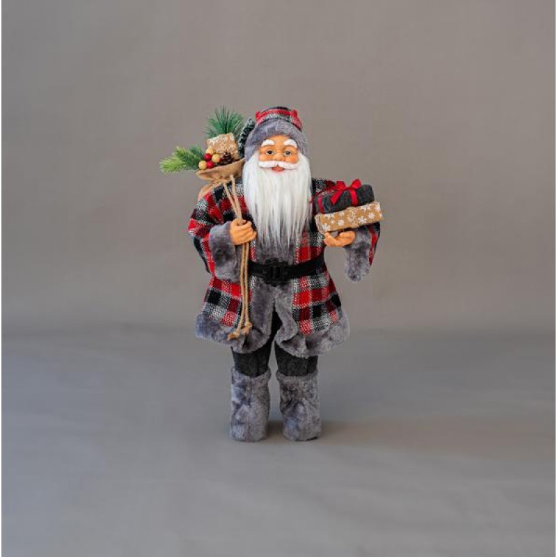 SANTA, DARK GREY, WITH PRESENTS, 60cm 600-45503
