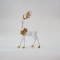 REINDEER, WHITE, VELVET, WITH GOLD FLOWERS, 35cm 600-45525