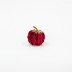 VELVET PUMPKIN, BURGUNDY, WITH GOLD GLITTER, 8cm 600-45563