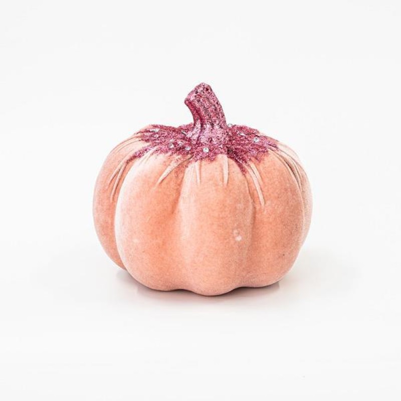 VELVET PUMPKIN PINK, WITH PINK GLITTER , 20cm 600-45586