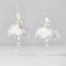 BALLERINA ACRYLIC TRANSPARENT, WITH CHAMPAGNE SKIRT AND WHITE FEATHERS, 2 DESIGNS, 7,5x17cm, PRICE PER PIECE 600-45595