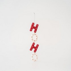 ACRYLIC ORNAMENT,HOHO, RED-WHITE, 4,5x24cm 600-45597