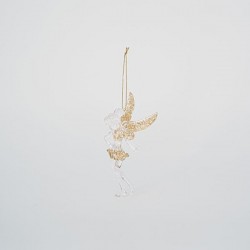 ACRYLIC FAIRY, TRANSPARENT, WITH LIGHT GOLD GLITTER, 6,9x14cm 600-45600