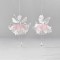 ACRYLIC FAIRY, MATTE TRANSPARENT, WITH PINK GLITTER, WITH HANGING LEGS AND GEMS, 2 DESIGNS, 10x15,5cm, PRICE PER PIECE 600-45604