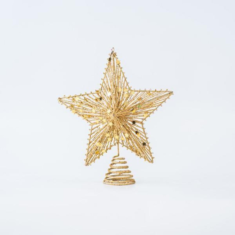 TOP TREE, STAR, GOLD, WITH CORD, 30cm 600-45630
