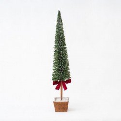 PLASTIC DECORATIVE TREE, GREEN, WITH LEAVES, 20x95cm 600-45645