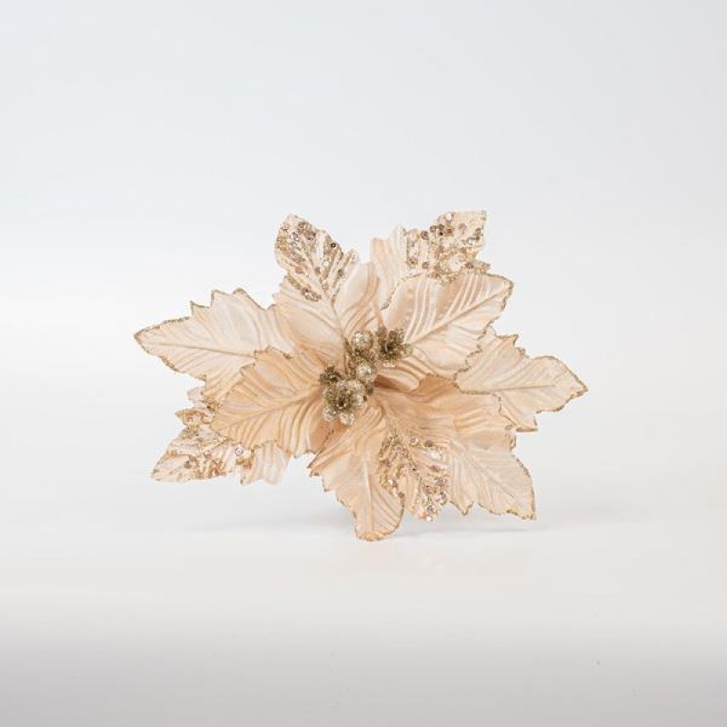 FLOWER, LIGHT GOLD, WITH GLITTER, 37x60cm 600-45689