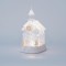 PLASTIC CHURCH, TRANSPARENT, LIGHTED, WITH WATER, BATTERY OPERATED, 1 WARM WHITE LED, 11,5x13x21,5cm 600-45703