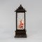 PLASTIC LANTERN WITH SANTA, VINTAGE BROWN, LIGHTED, WITH WATER, BATTERY OPERATED, 1 WARM WHITE LED, 10,5x10,5x28cm 600-45704