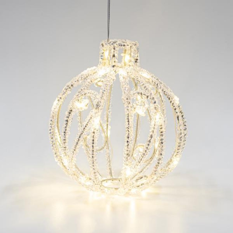 ACRYLIC BALL, 60 WARM WHITE LED, 500CM LEAD WIRE, 30x32cm, IP44 600-45719