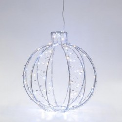 METALLIC BALL, 30 WARM WHITE AND 30 WHITE LED, 500CM LEAD WIRE, 30x32cm, IP44 600-45721