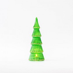 LIGHTED GLASS TREE, GREEN, 8,5x28cm 600-45751
