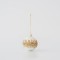 GLASS BALL, WHITE, WITH GOLD GLITTER, SET 4PCS, 10cm 600-45758