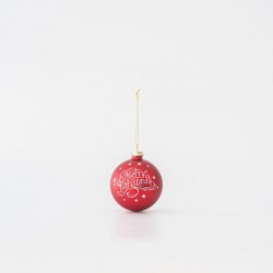 GLASS BALL, RED, MERRY CHRISTMAS, SET 4PCS, 8cm 600-45759