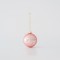 GLASS BALL, PINK, WITH WHITE FLOWERS, SET 4PCS, 8cm 600-45763