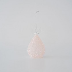 GLASS ANGEL, TRANSPARENT WITH PINK, 15cm 600-45768