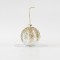 GLASS BALL, TRANSPARENT,WITH GOLD GLITTER, SET 4PCS, 10cm 600-45783