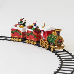 TRAIN WITH RAILS, WITH MUSIC AND MOVEMENT, 2 LED, BATTERY OPERATED, TRAIN 50cm, RAILS Φ115cm 600-45805